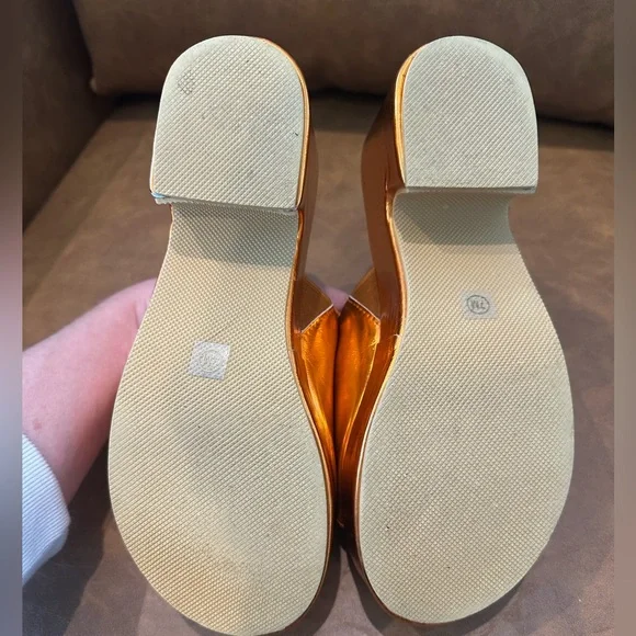 Anthropologie Matisse Terry Platform Sandals in Metallic Orange women’s size 7 - Picture 8 of 8
